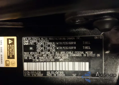 2015 Lexus Rx 350 from USA, damaged, VIN 2T2BK1BA3FC337349